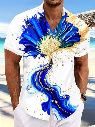 men's Hawaiian shirt front view tropical beach vacation