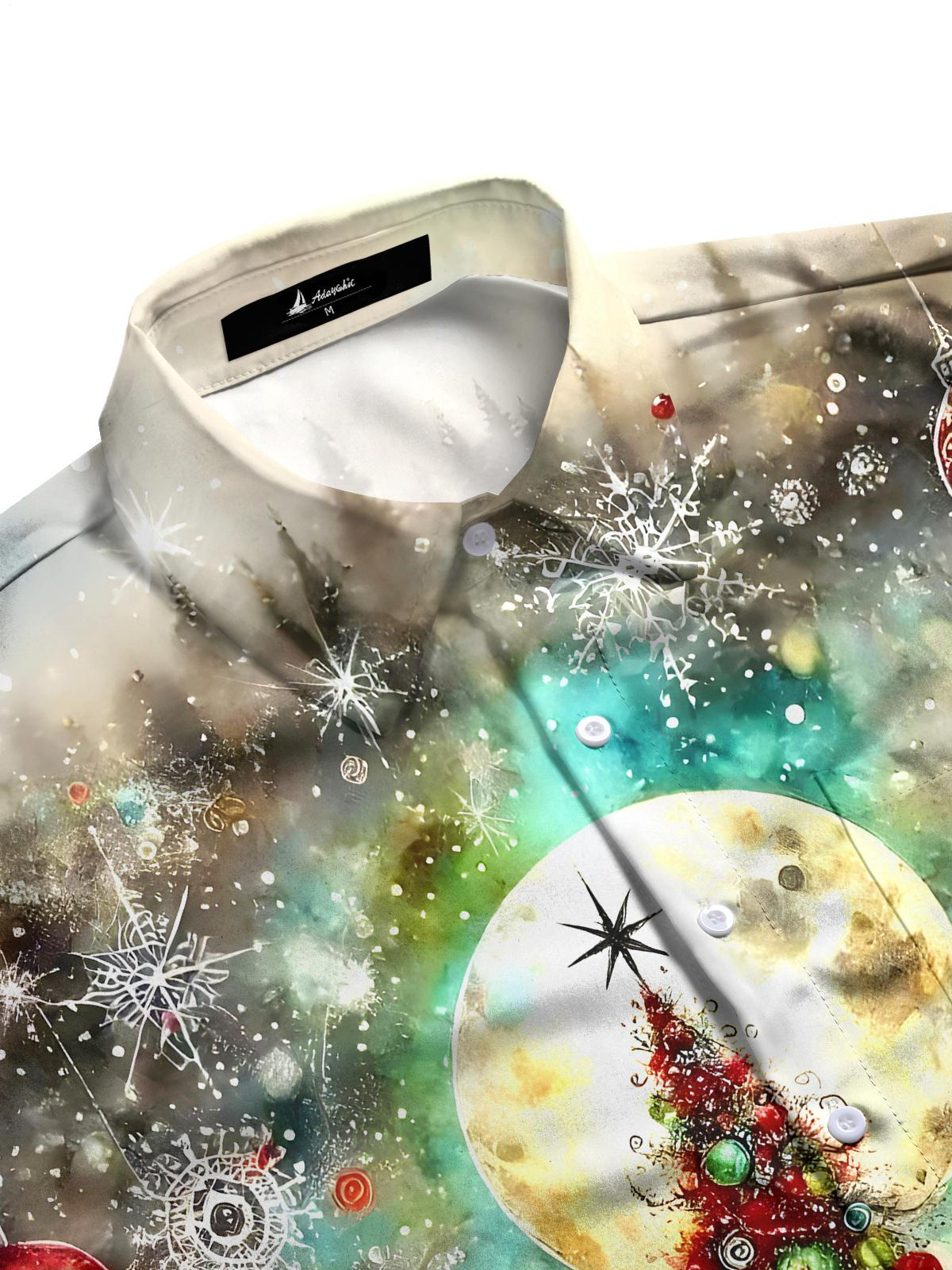 Christmas Tree Men's Pocket Long Sleeve Shirts