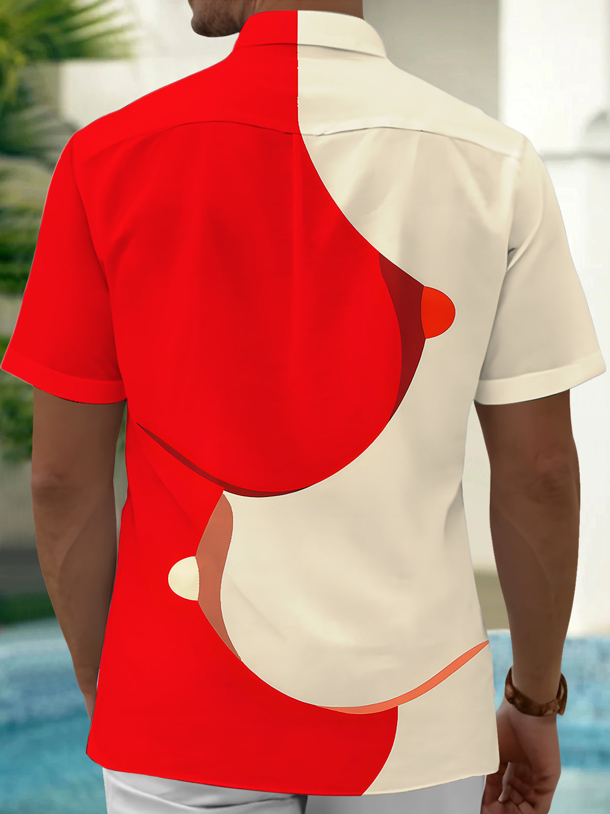 Funny Christmas Costume Men's Pocket Short Sleeve Shirts