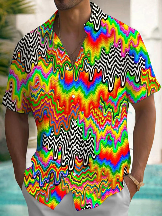 men's gradient print shirt front view