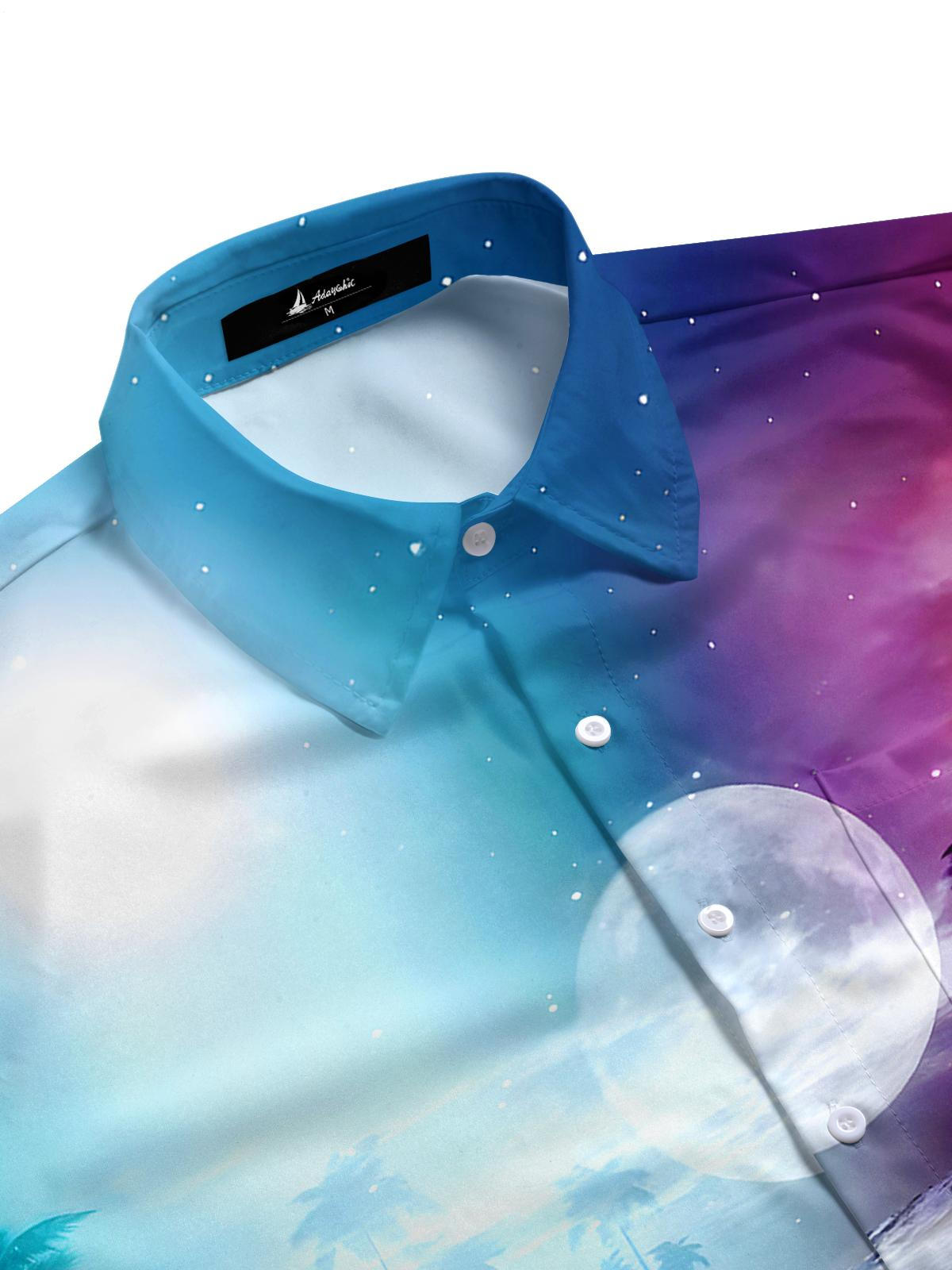 Hawaiian Coconut Tree Men's Pocket Short Sleeve Shirts