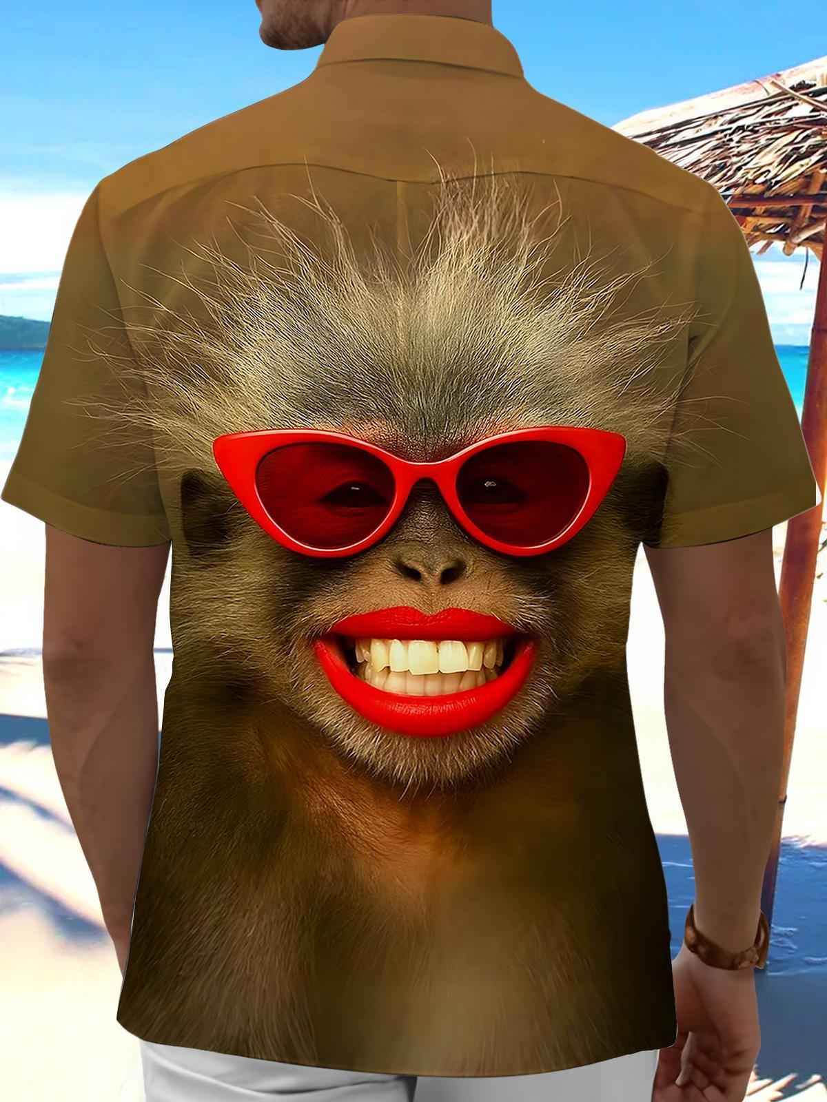 Monkey Men's Pocket Short Sleeve Shirts