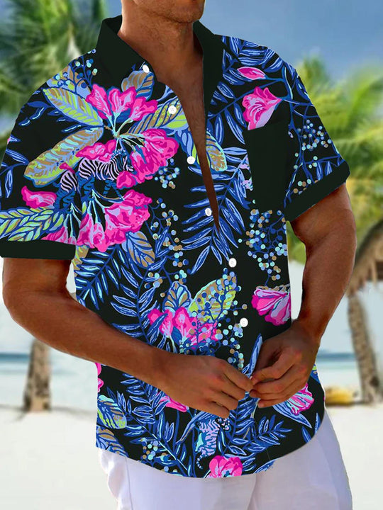 men's floral shirt front view
