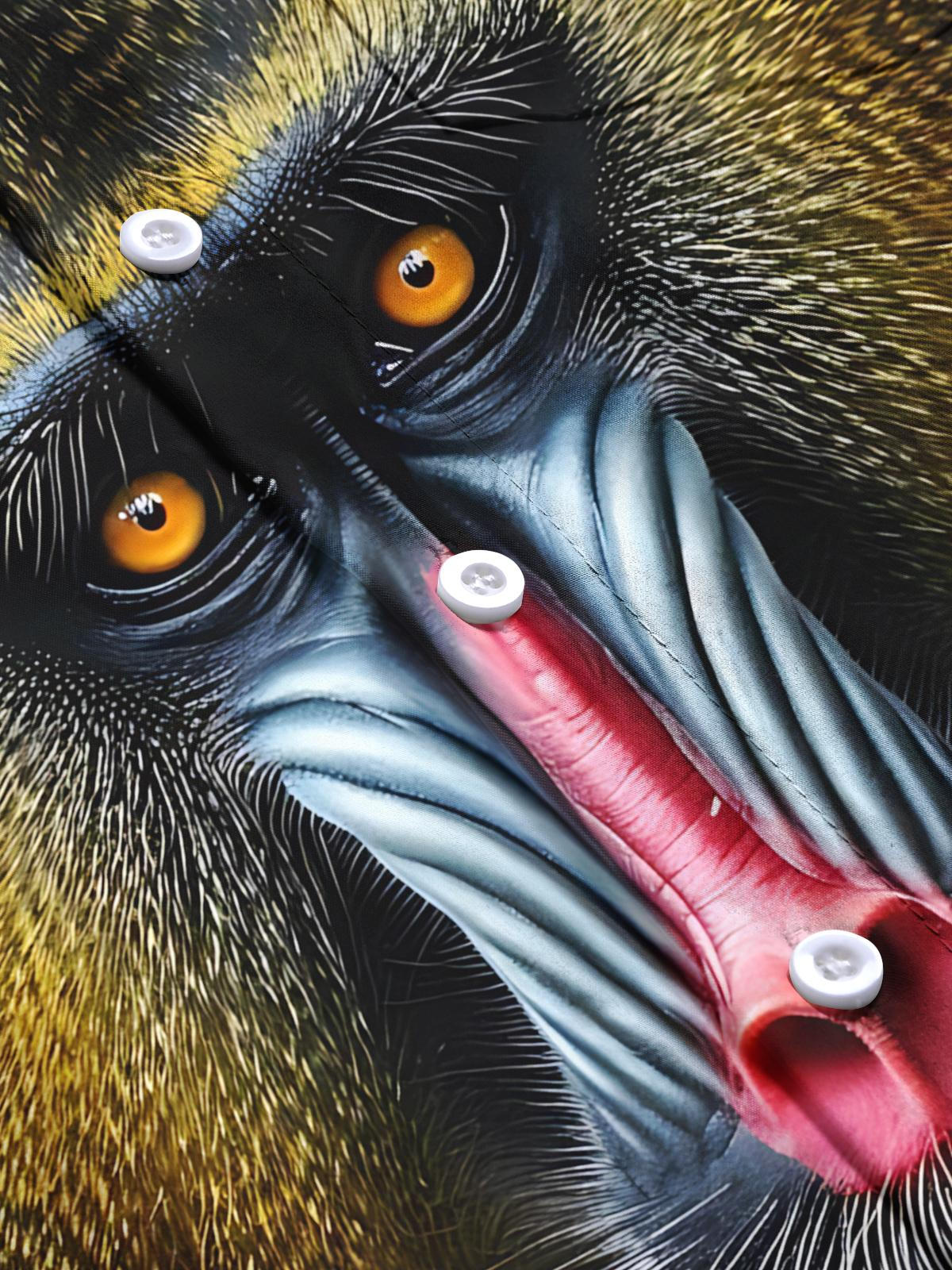 Monkey Print Men's Pocket Short Sleeve Shirts