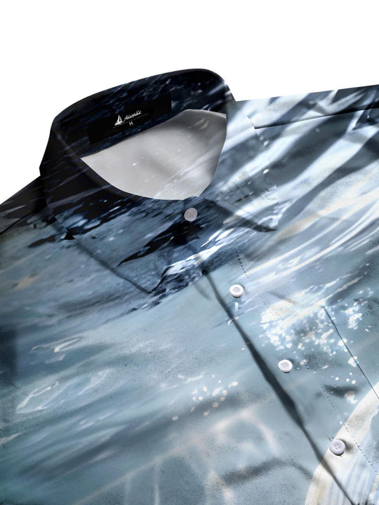 men's Hawaiian short sleeve flat lay shirt