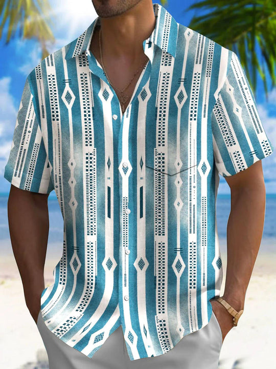men's patterned sweater shirt front view