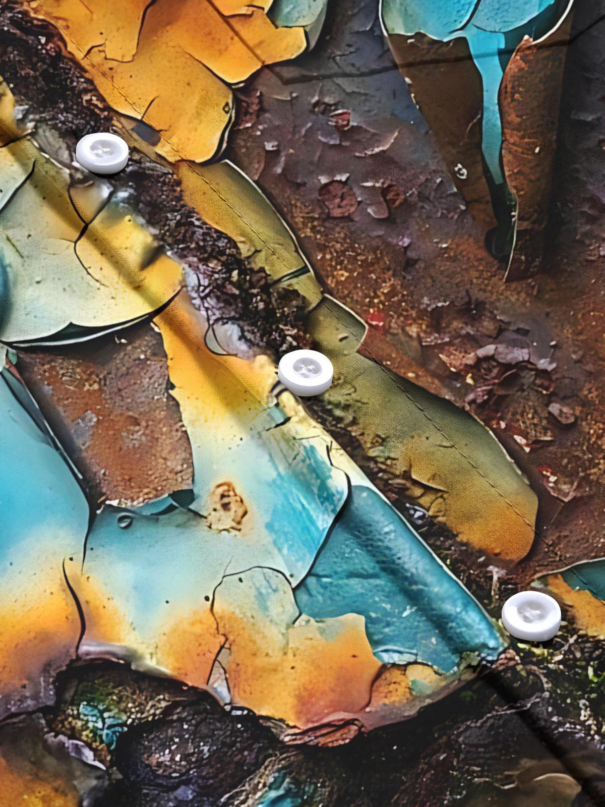 Vintage Rust Print Men's Pocket Long Sleeve Shirts