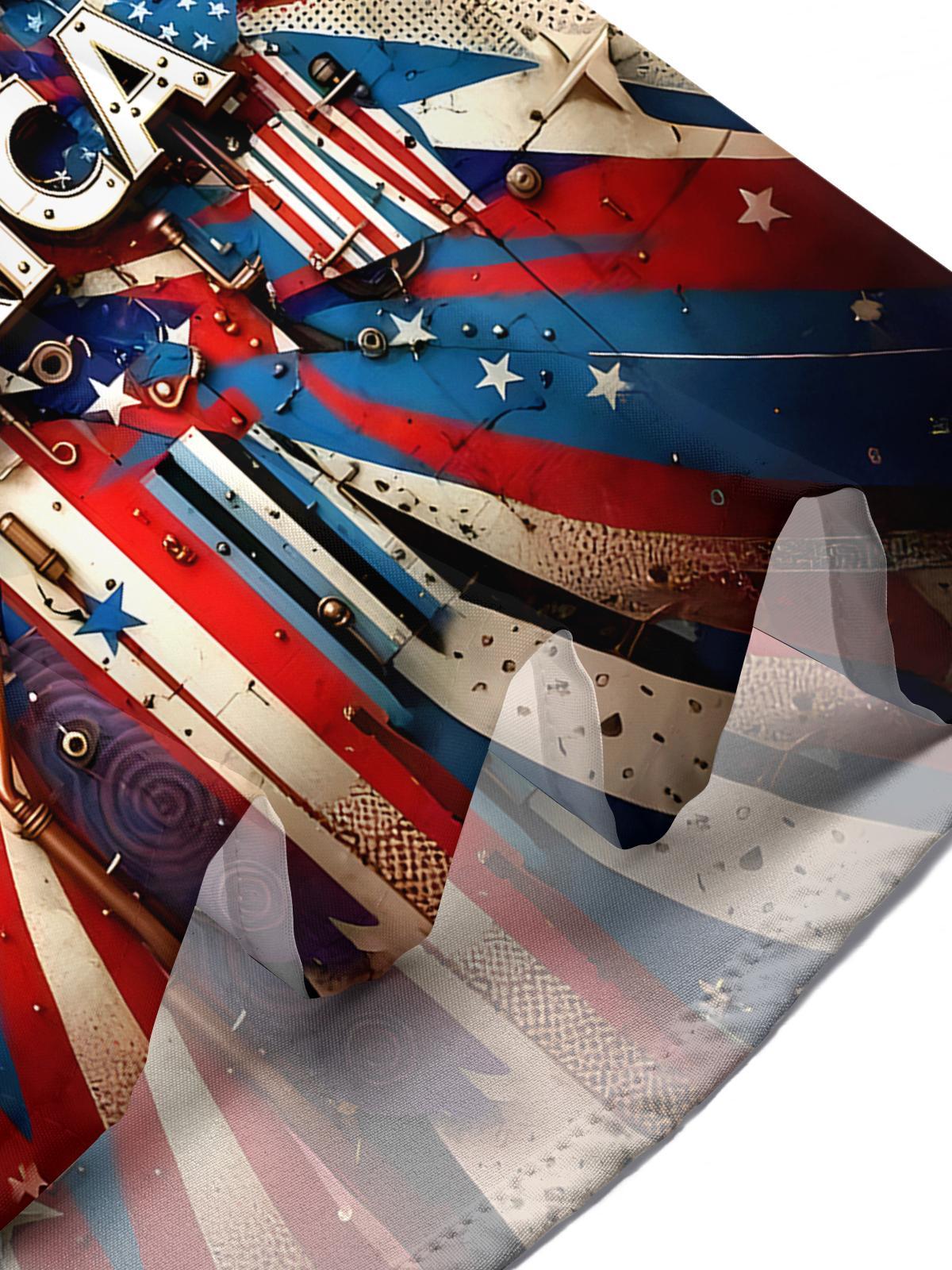men's American flag print shirt Independence Day
