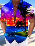 Coconut Tree Men's Pocket Short Sleeve Shirts