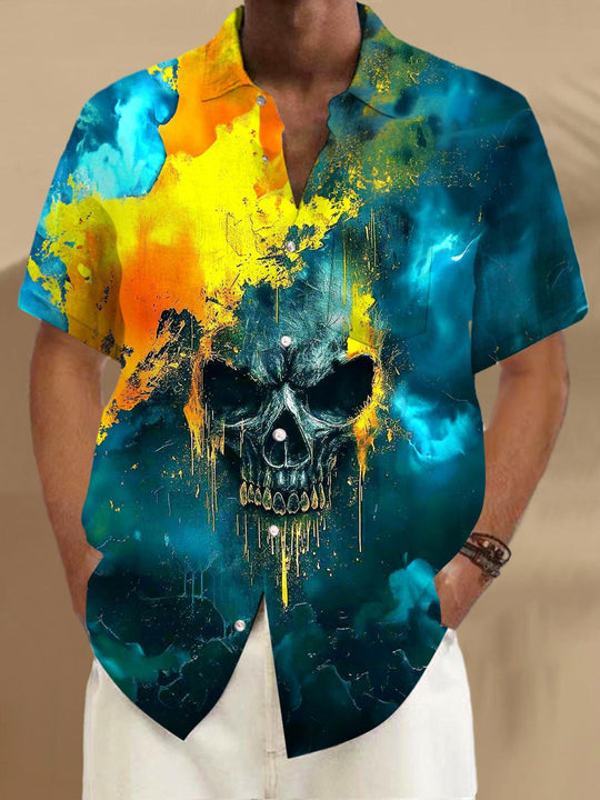 men's patterned sweater shirt front view