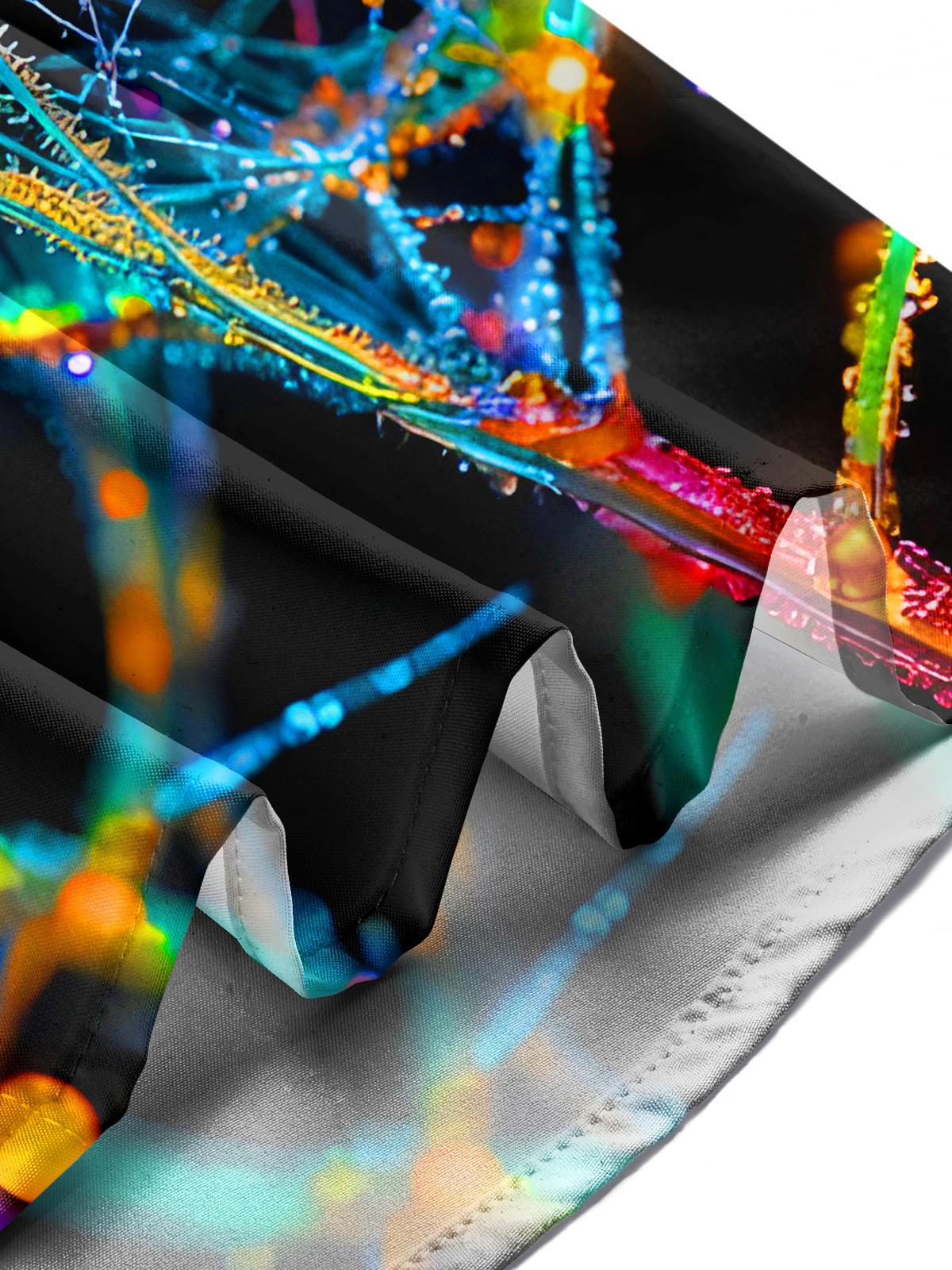 Abstract Colorful Neural Glowing Veins Men's Pocket Long Sleeve Shirts