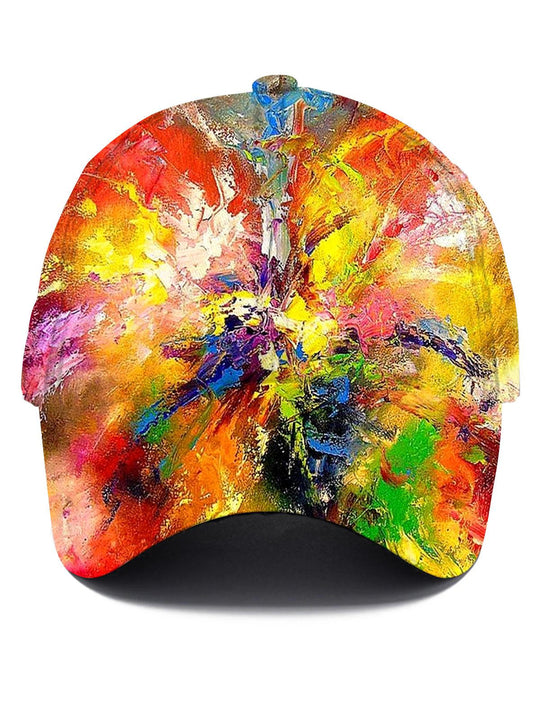 Men's abstract print baseball cap front view