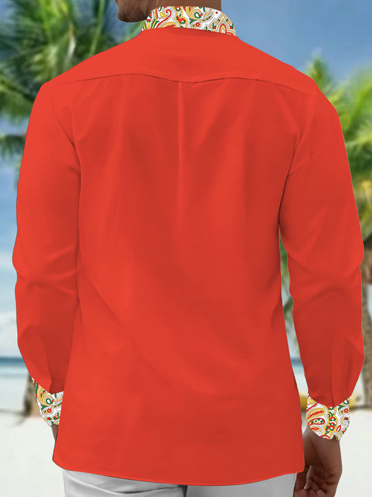men's flower print shirt back view