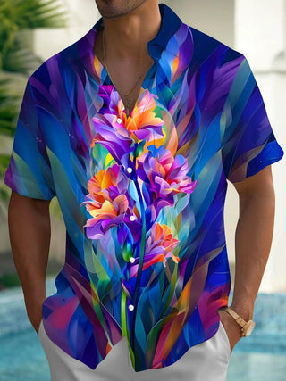 men's floral shirt front view