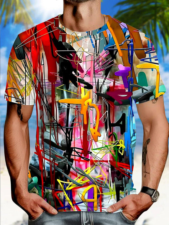 men's tie dye graphic t-shirt front view