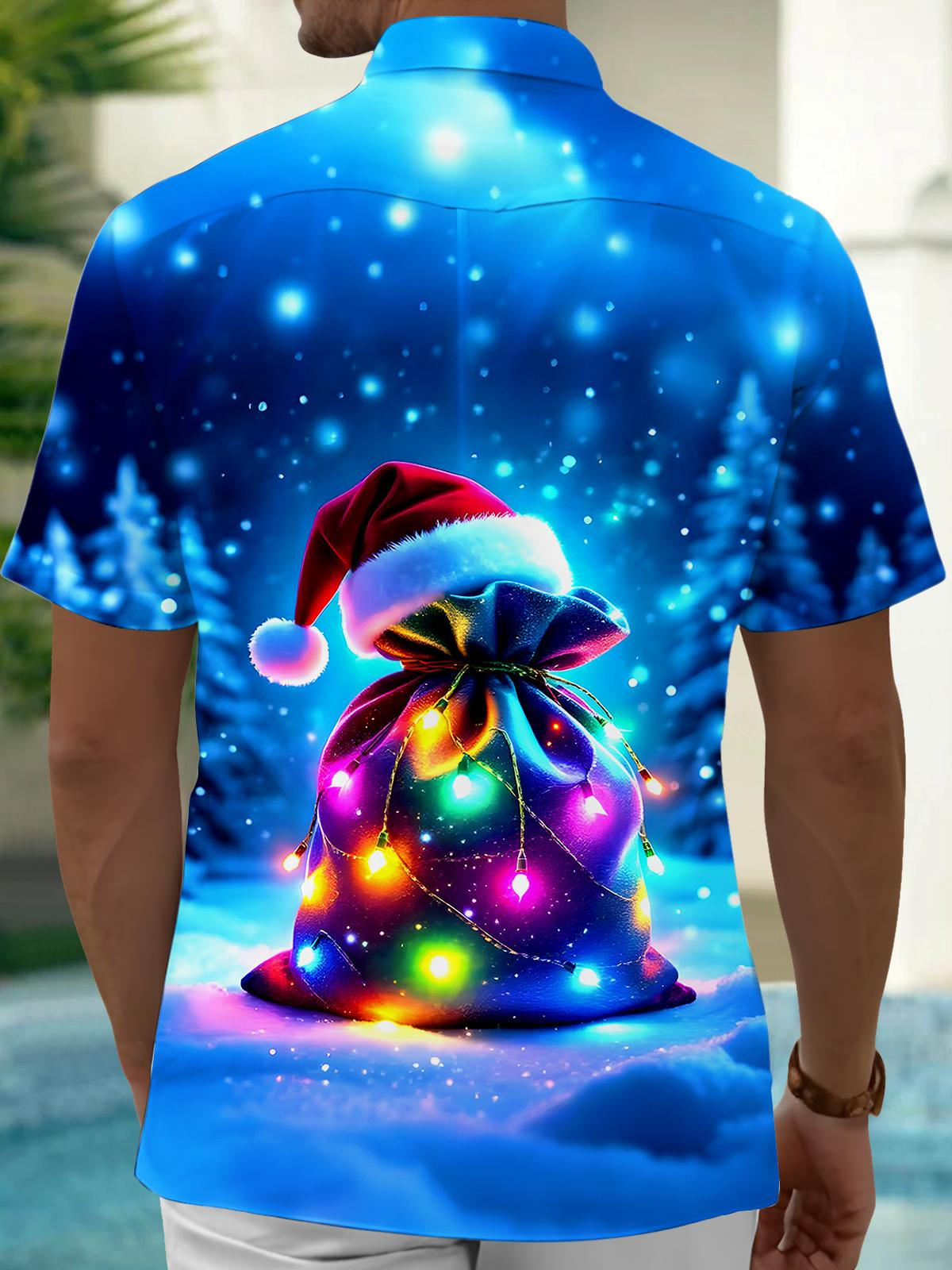 Christmas Present Men's Pocket Short Sleeve Shirts