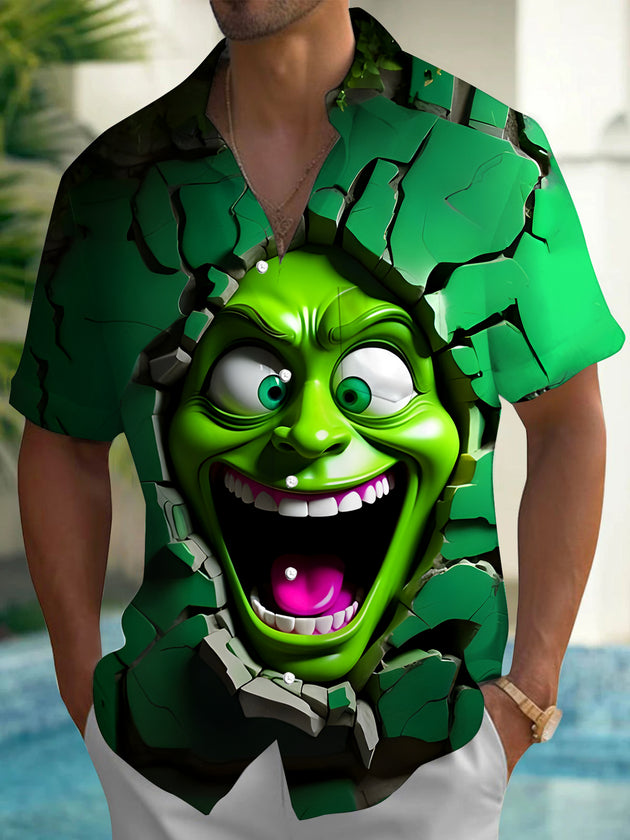 men's funny short sleeve pocket shirt front view