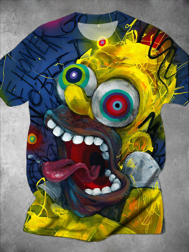 men's art print graphic t-shirt front view