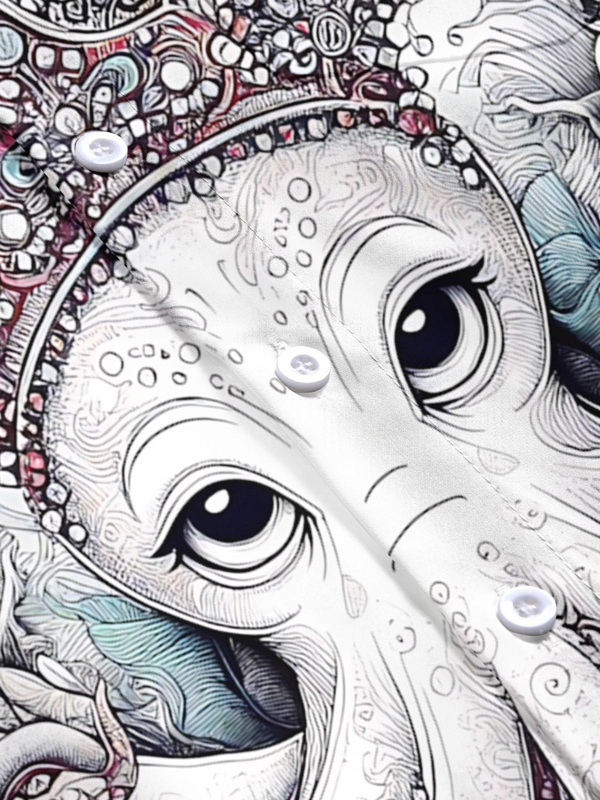 Octopus Marine Art Print Men's Pocket Short Sleeve Shirts