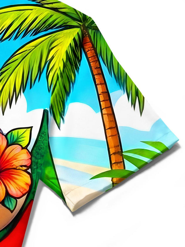 men's Hawaiian shirt close-up short sleeve