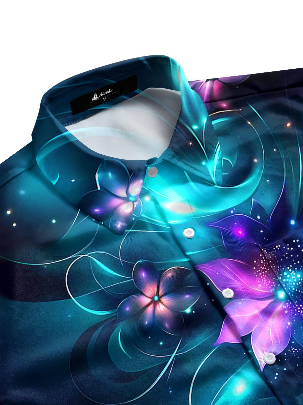 Hawaiiab Floral Men's Pocket Short Sleeve Shirts