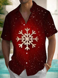 Snowflake Men's Pocket Short Sleeve Shirts