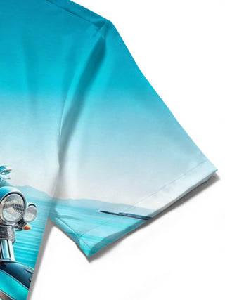 men's printed shirt close-up short sleeve