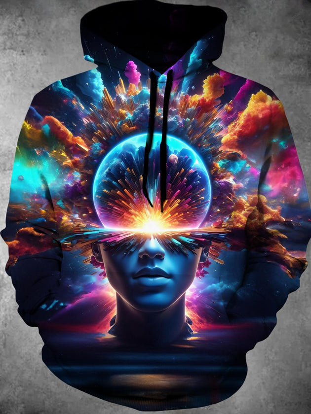 men's long sleeve abstract print graphic hoodie front view