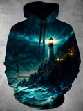 Lighthouse Long Sleeve Hooded Pocket Men's Top