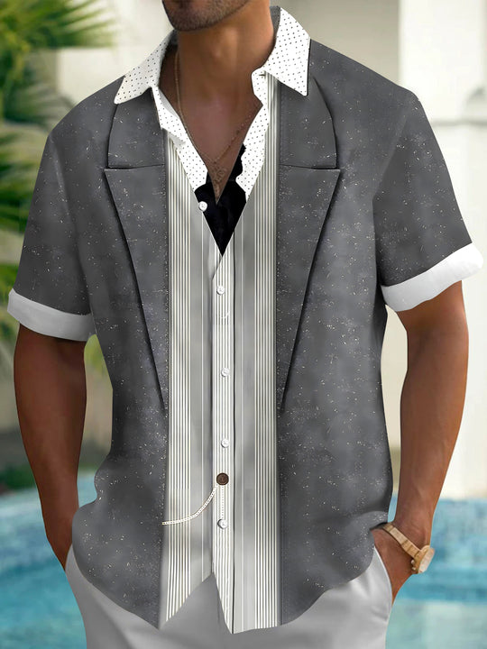 Men's Funny Short Sleeve Shirt Front View Christmas Holiday Party