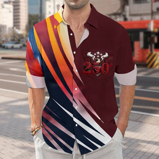 men's button up shirt Independence Day