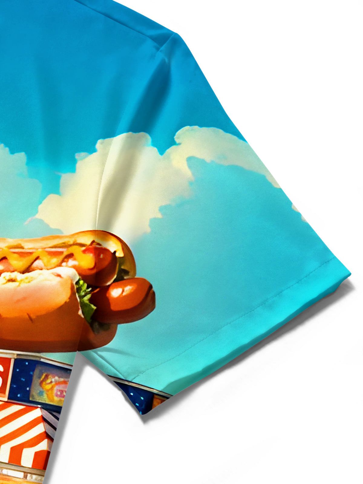 Fun Retro Route 66 Hot Dog Shop Car Men's Pocket Short Sleeve Shirts