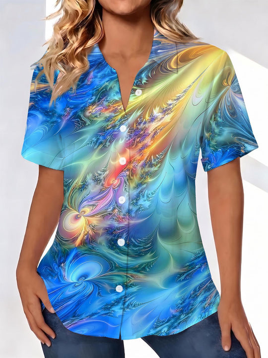 Abstract Women's Short Sleeve Shirts