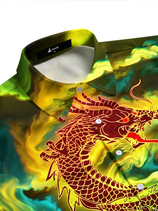 men's Chinese dragon shirt side view