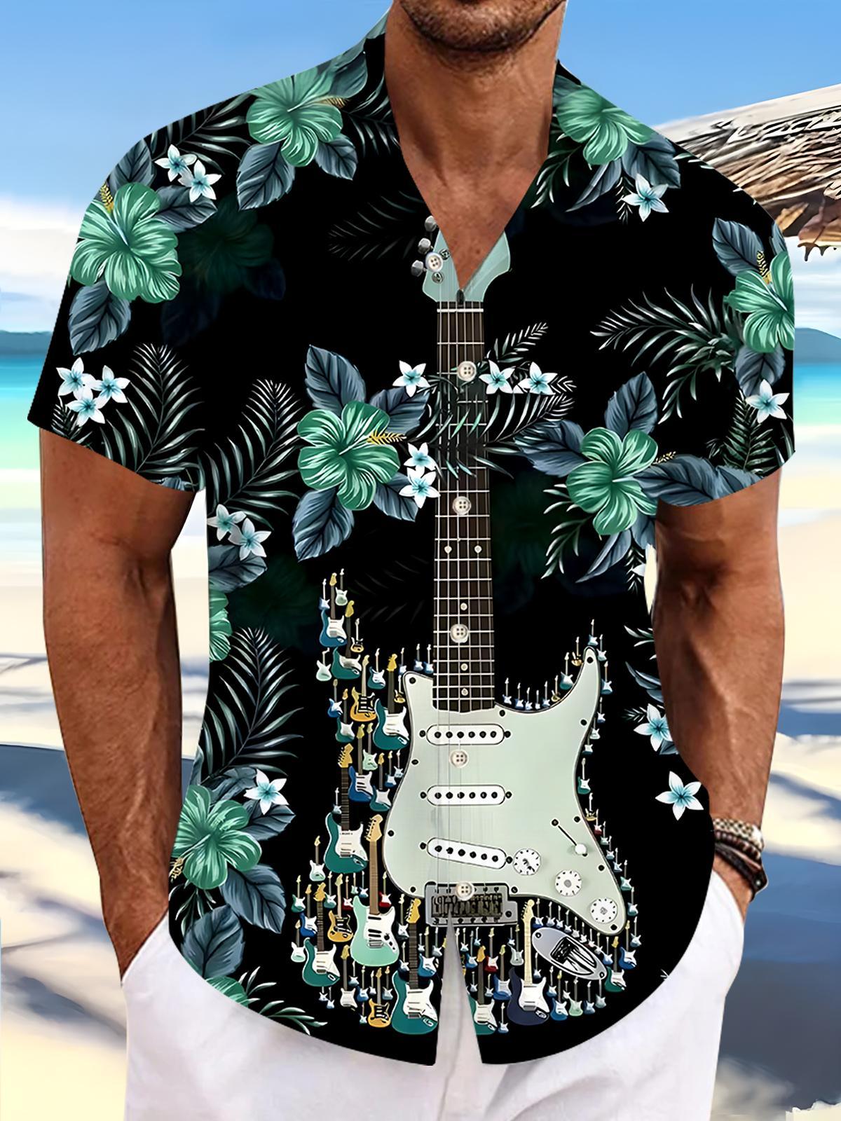 men's Hawaiian shirt front view tropical beach vacation