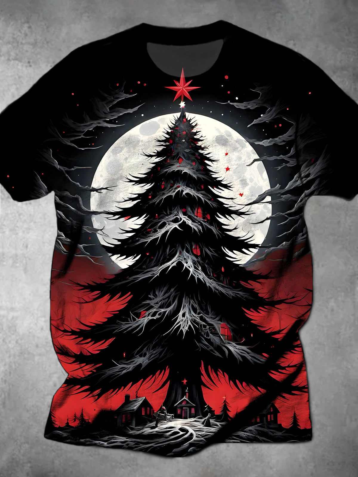 Christmas Tree Round Neck Short Sleeve Men's T-shirt