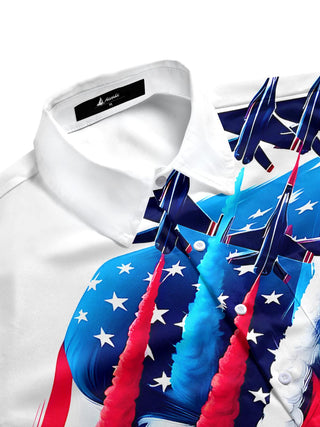 men's USA print shirt side view