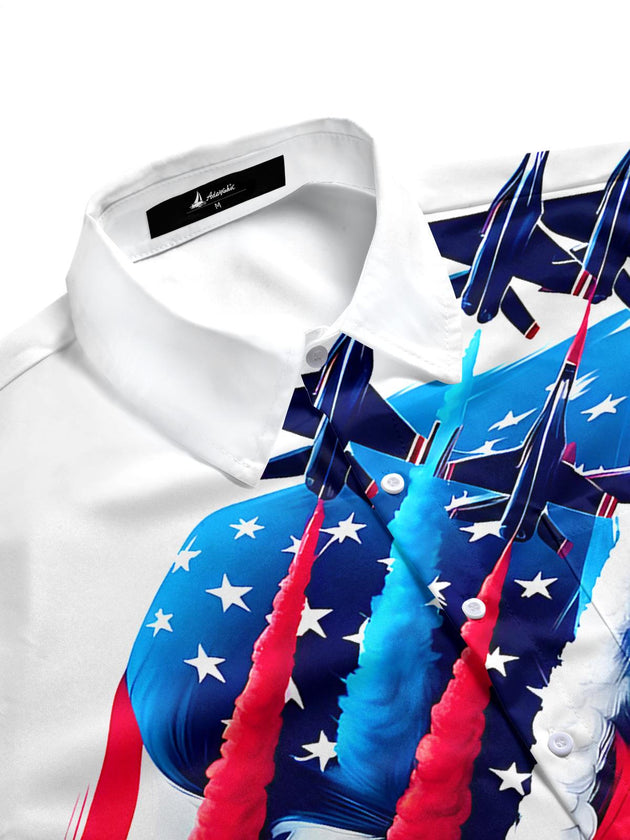 men's USA print shirt side view