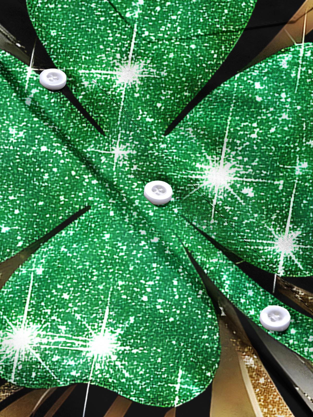 Four-Leaf Clover Men's Pocket Short Sleeve Shirts