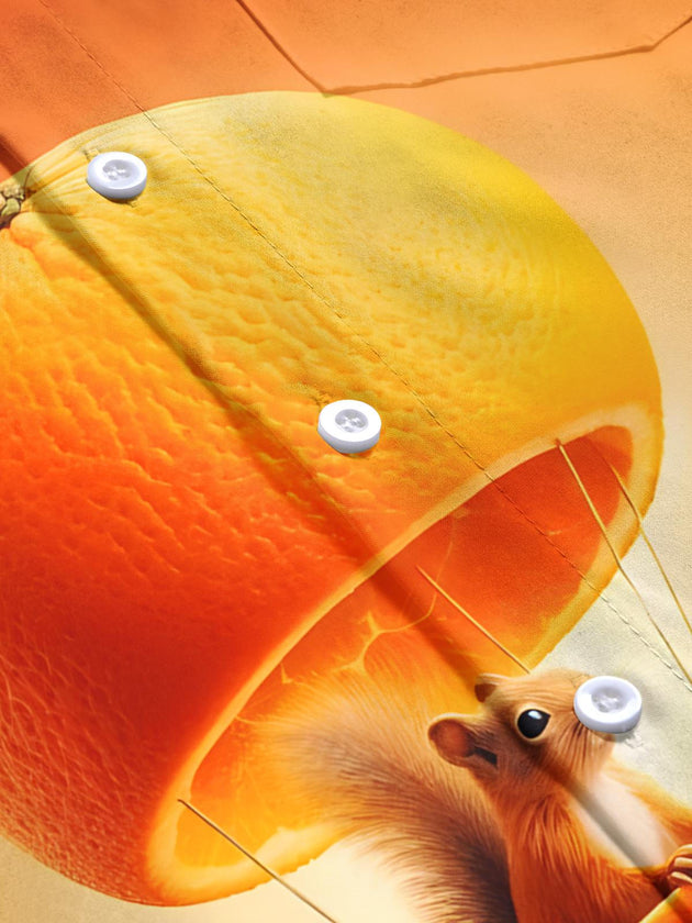 men's printed shirt close-up short sleeve