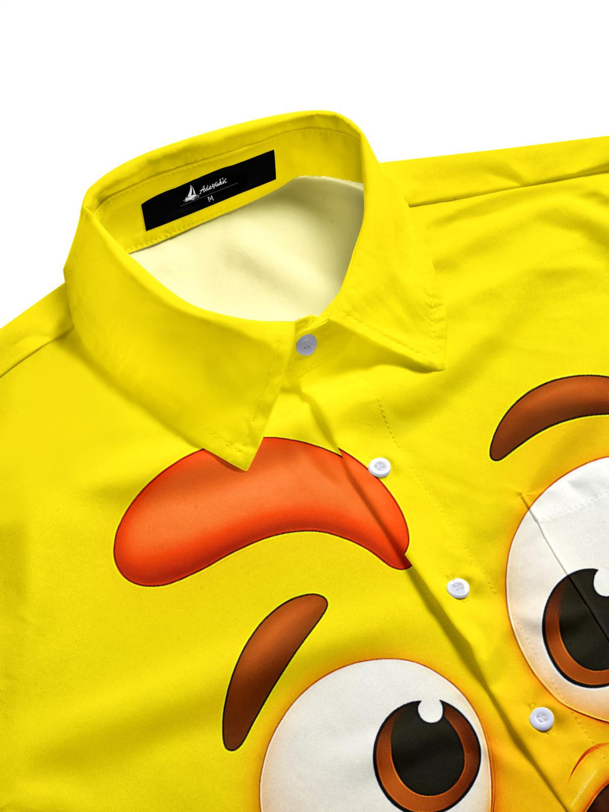 Funny Chicken Men's Pocket Short Sleeve Shirts