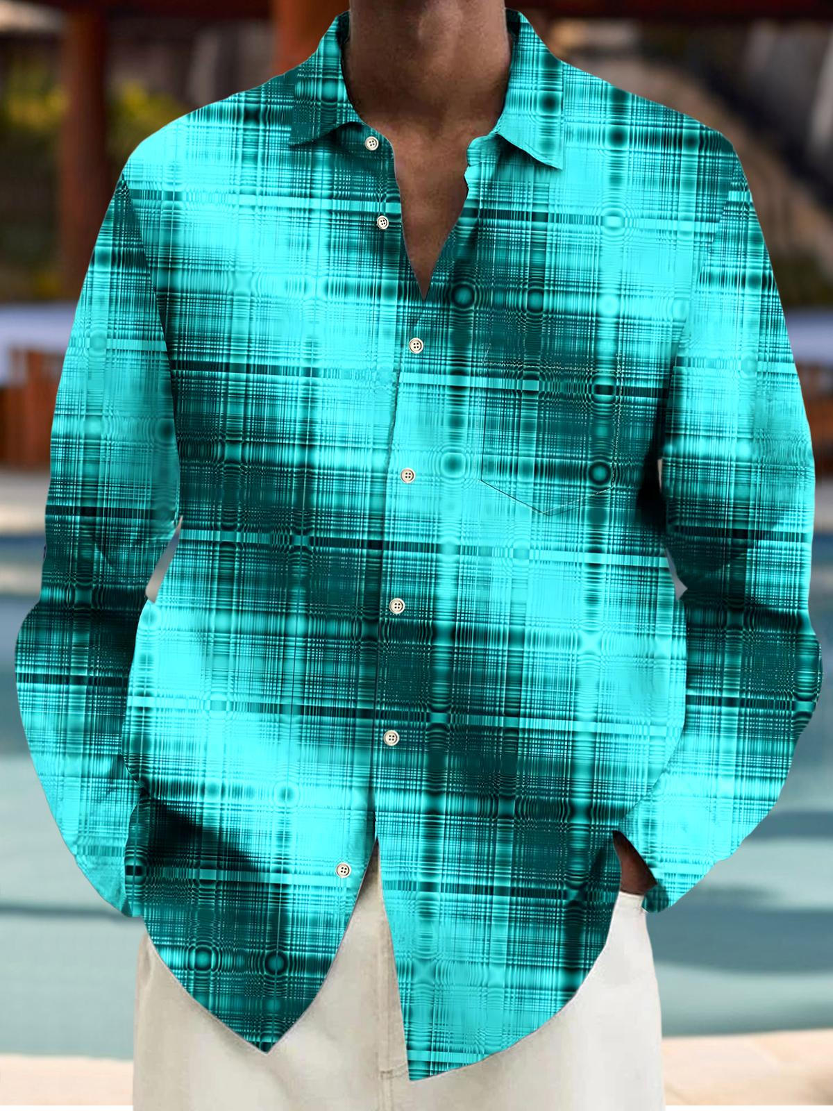 Geometry Men's Pocket Long Sleeve Shirts