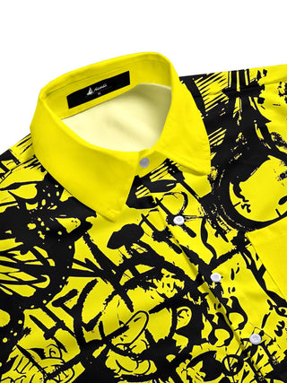 men's art print shirt side view
