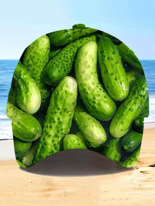 Men's Cucumber Print Baseball Cap Front View