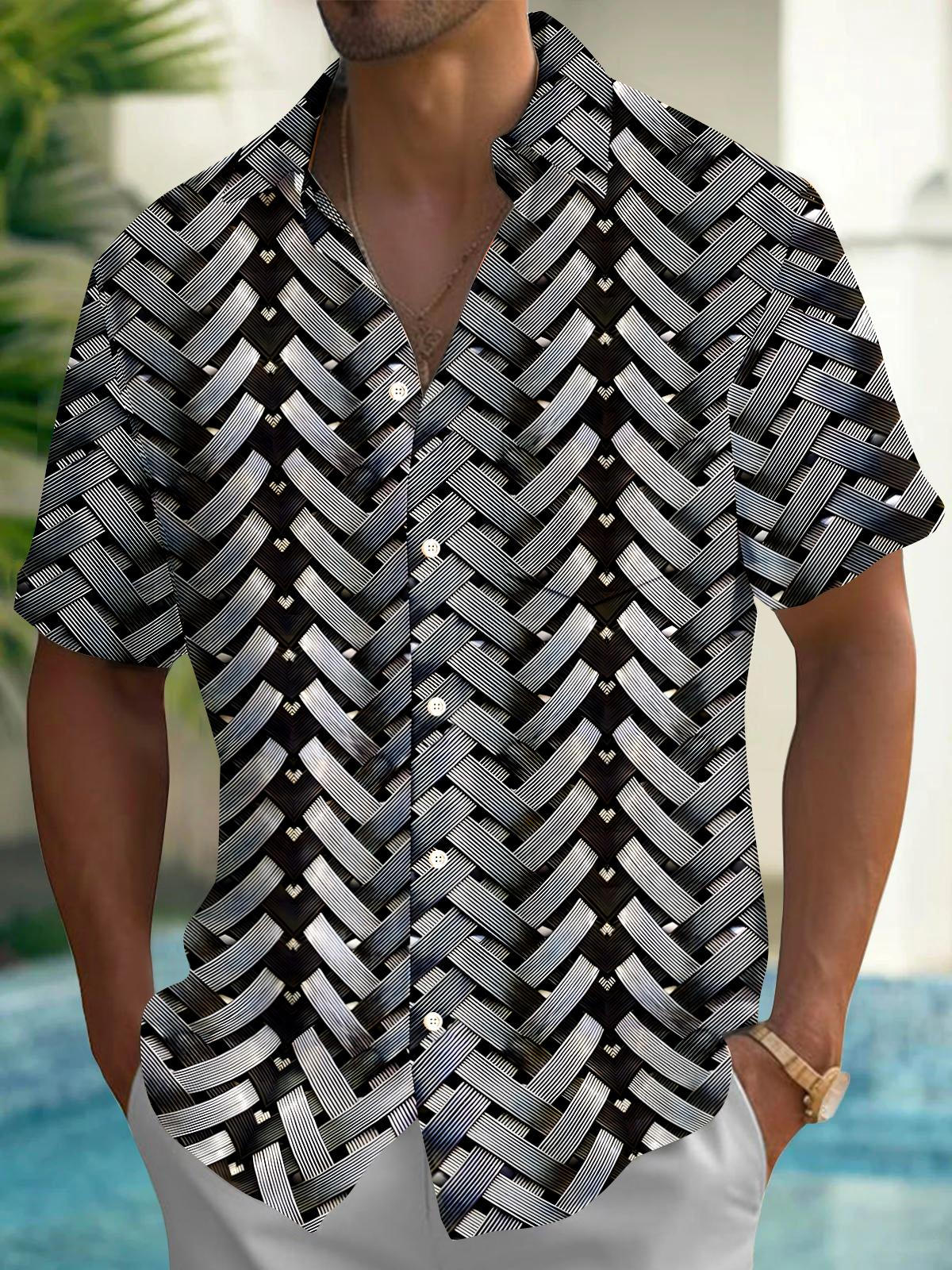 Geometry Men's Pocket Short Sleeve Shirts