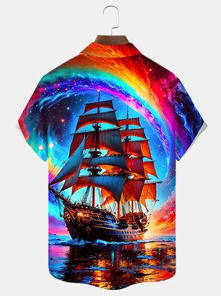 men's aloha shirt back view