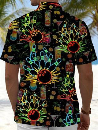 men's athletic print shirt back view