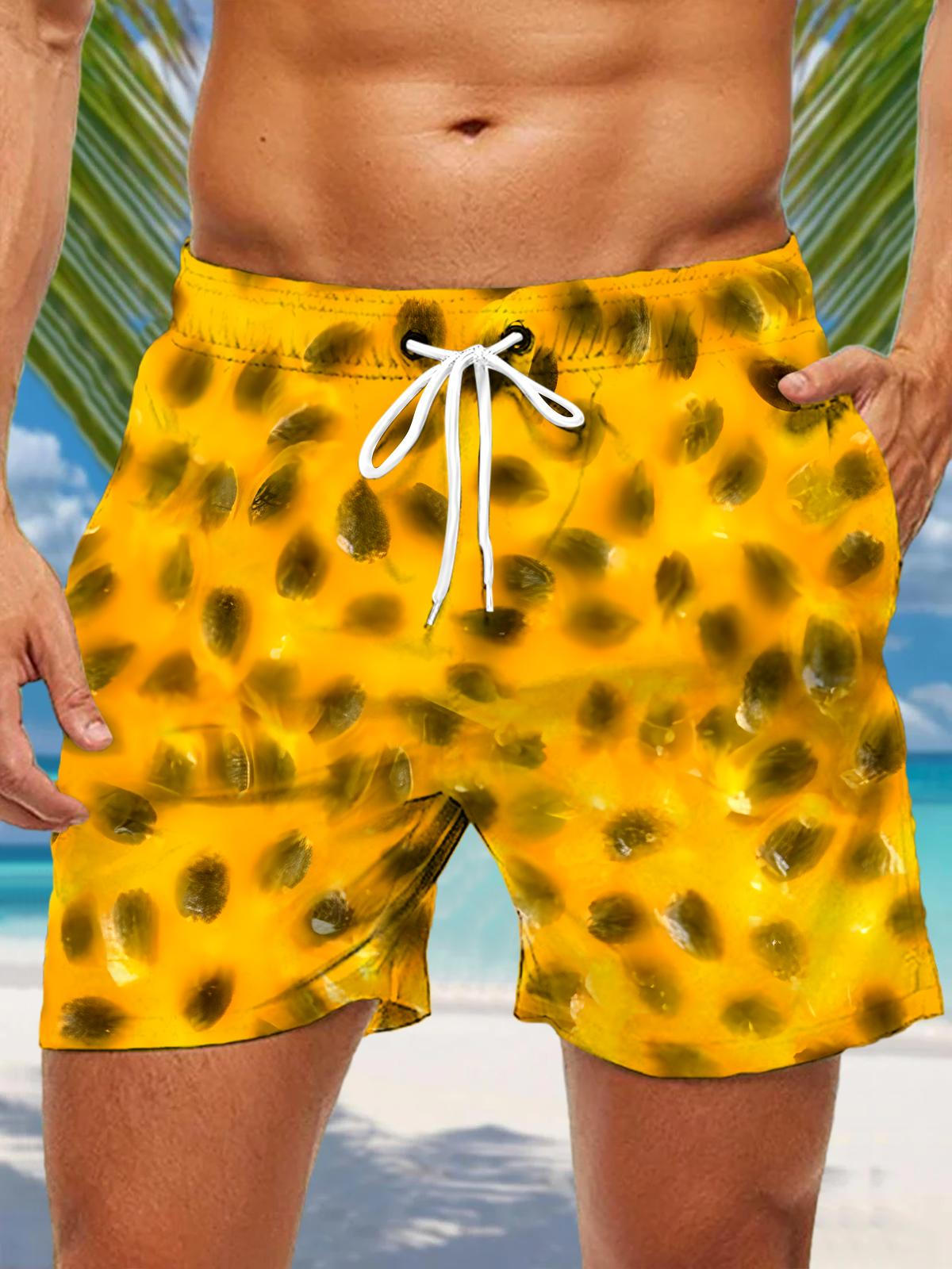 Passion Fruit Men's Print Pocket Shorts