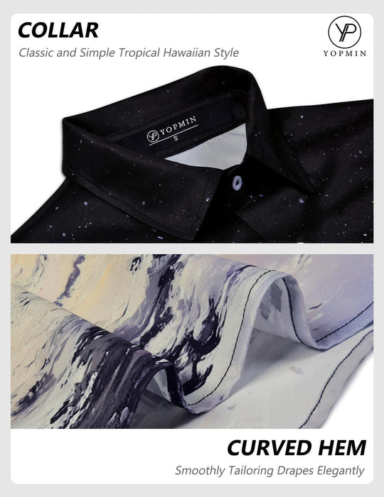 Adaychic Christmas Shirts for Men Christmas Tree Button Up Loose Fit Printed Shirts Fashion Casual Tops with Pocket for Party compatible