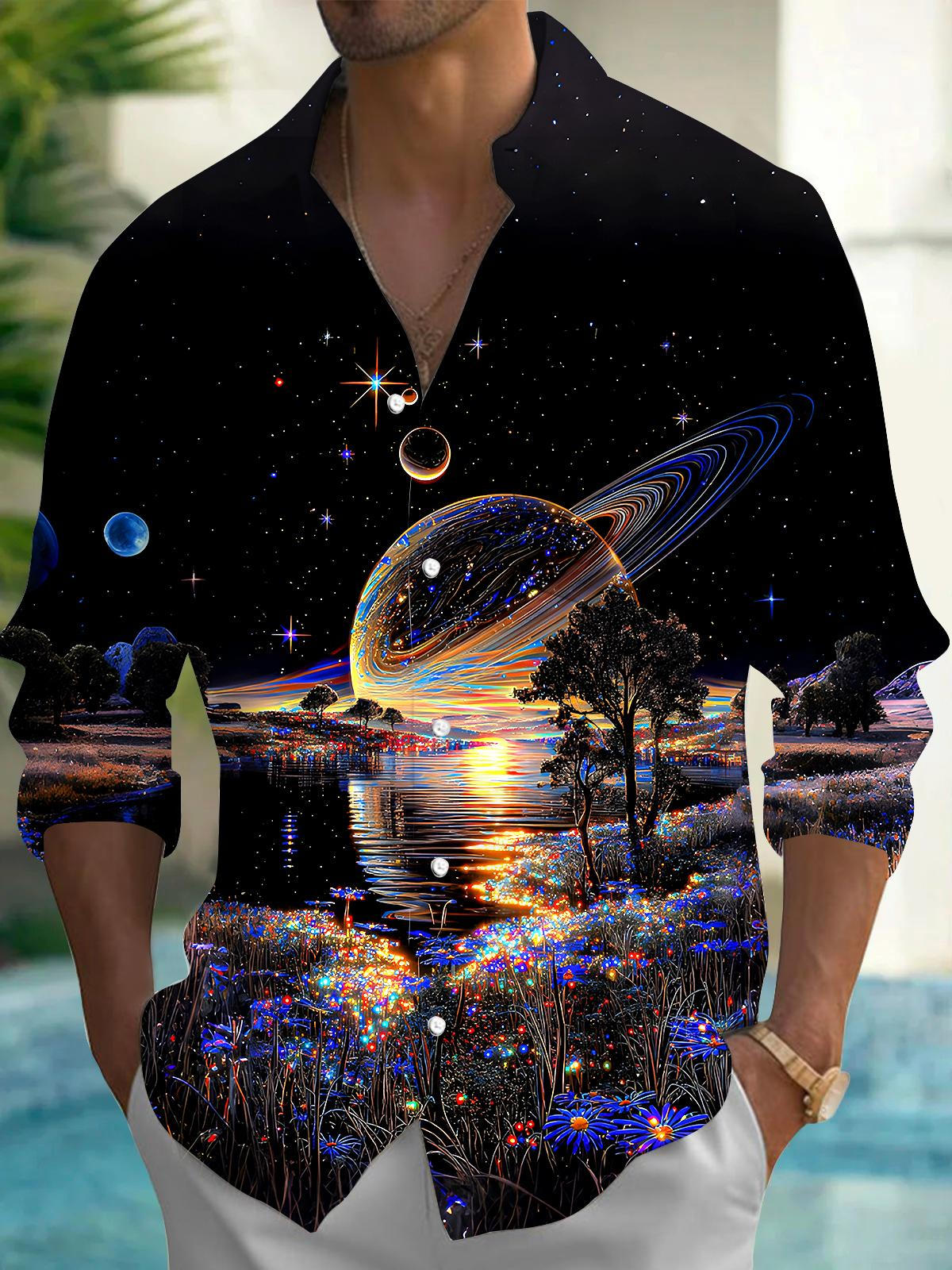 Universe Men's Pocket Long Sleeve Shirts